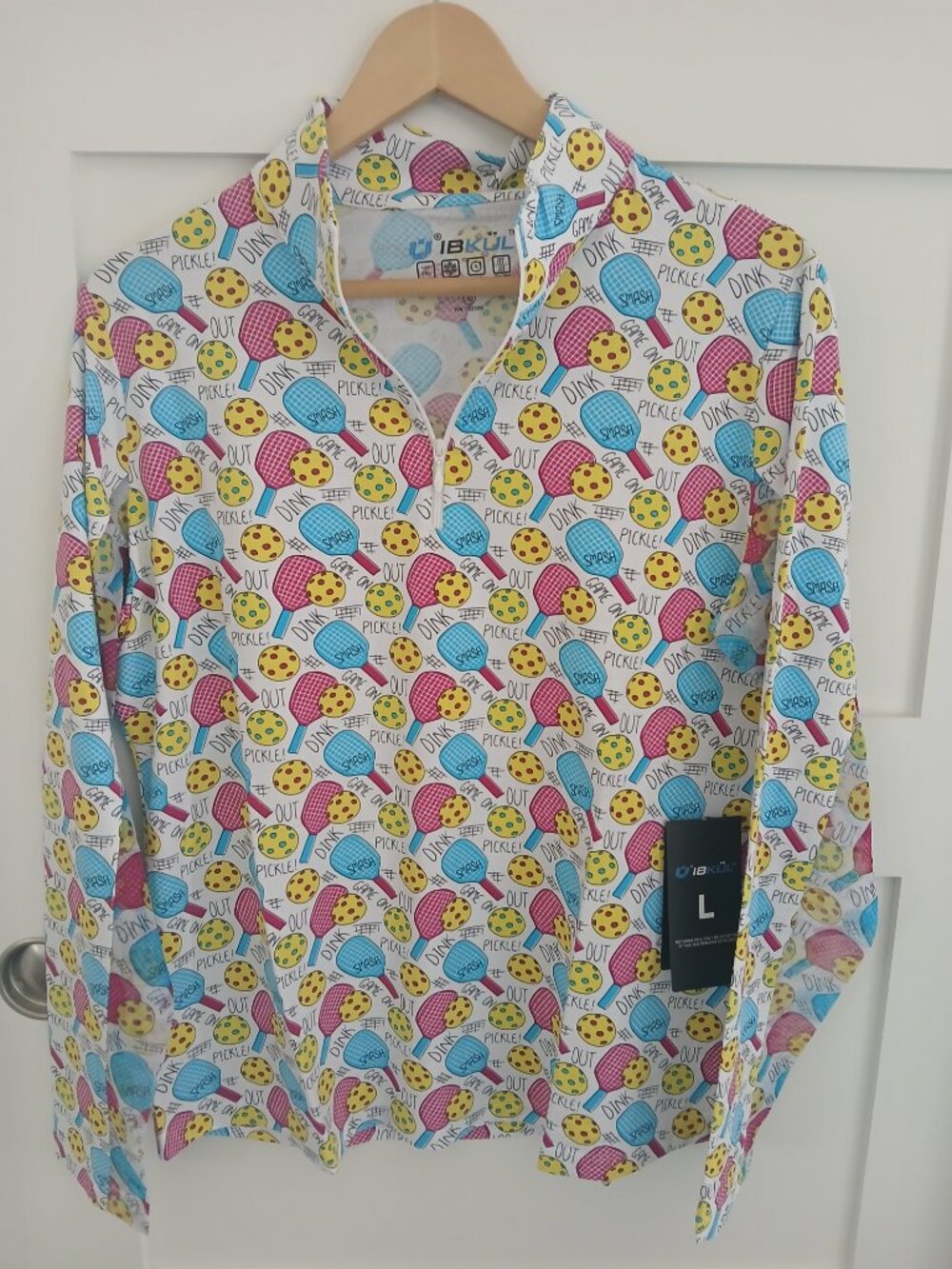 IBKUL womens Pickleball 3 quarter zip top L